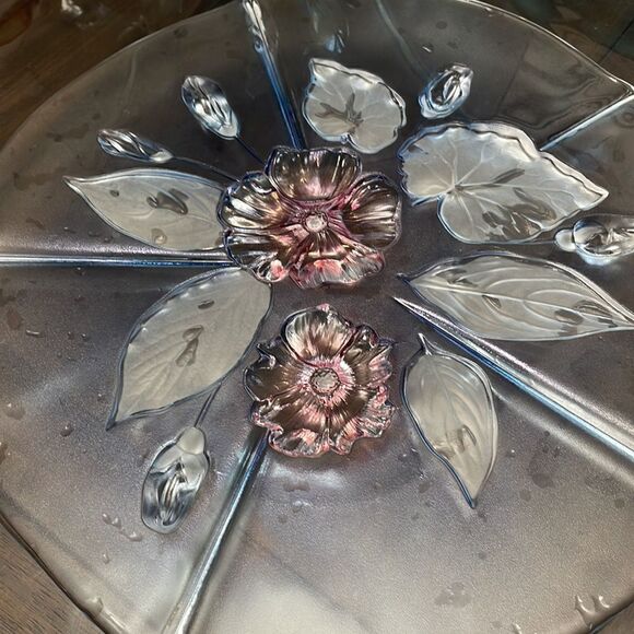 Mikasa Walther Cristal Floral Pastel Blue Calypso13’1/2 Bowl. - Picture 4 of 5